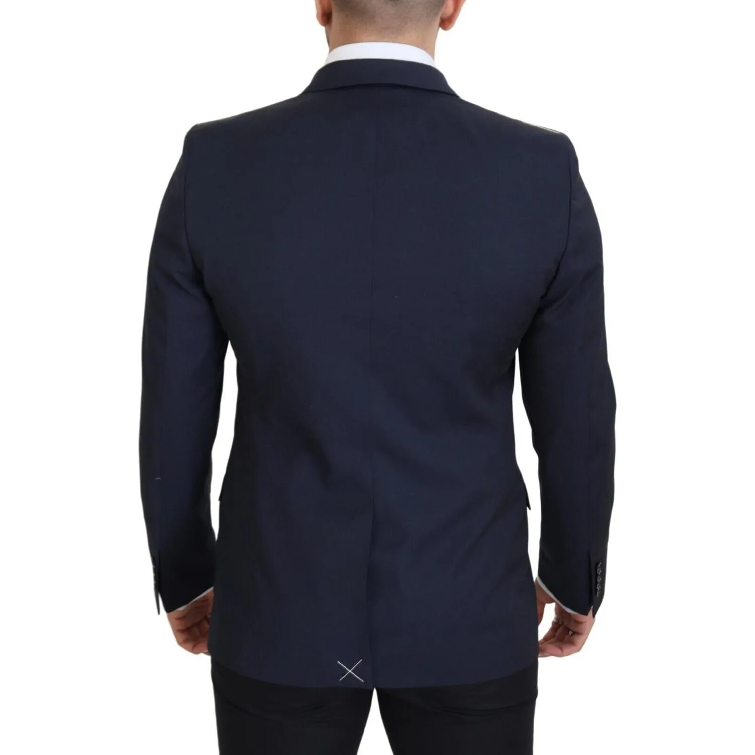 Dolce & Gabbana Elegant Dark Blue Slim Fit Wool Blazer