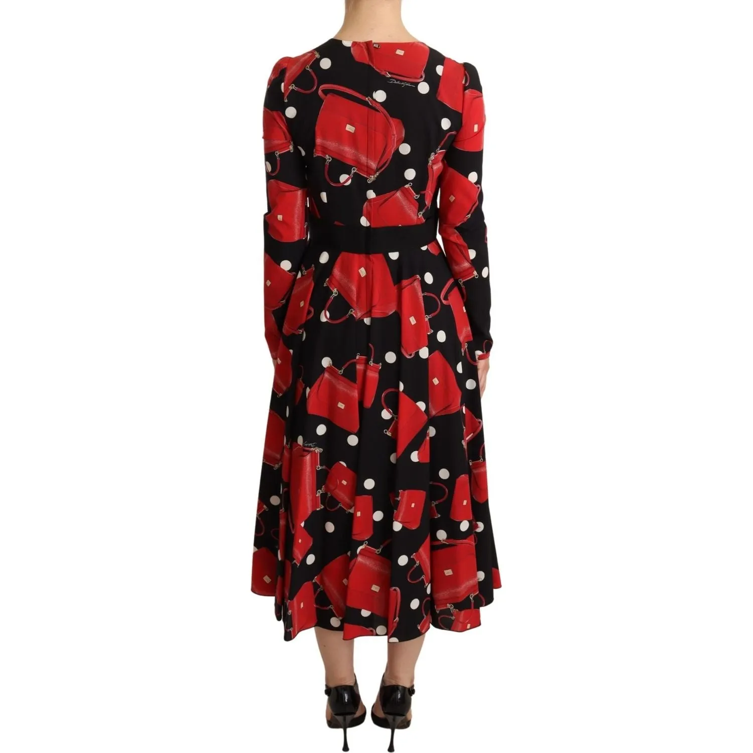 Dolce & Gabbana Elegant Sicily Print Flared Midi Dress