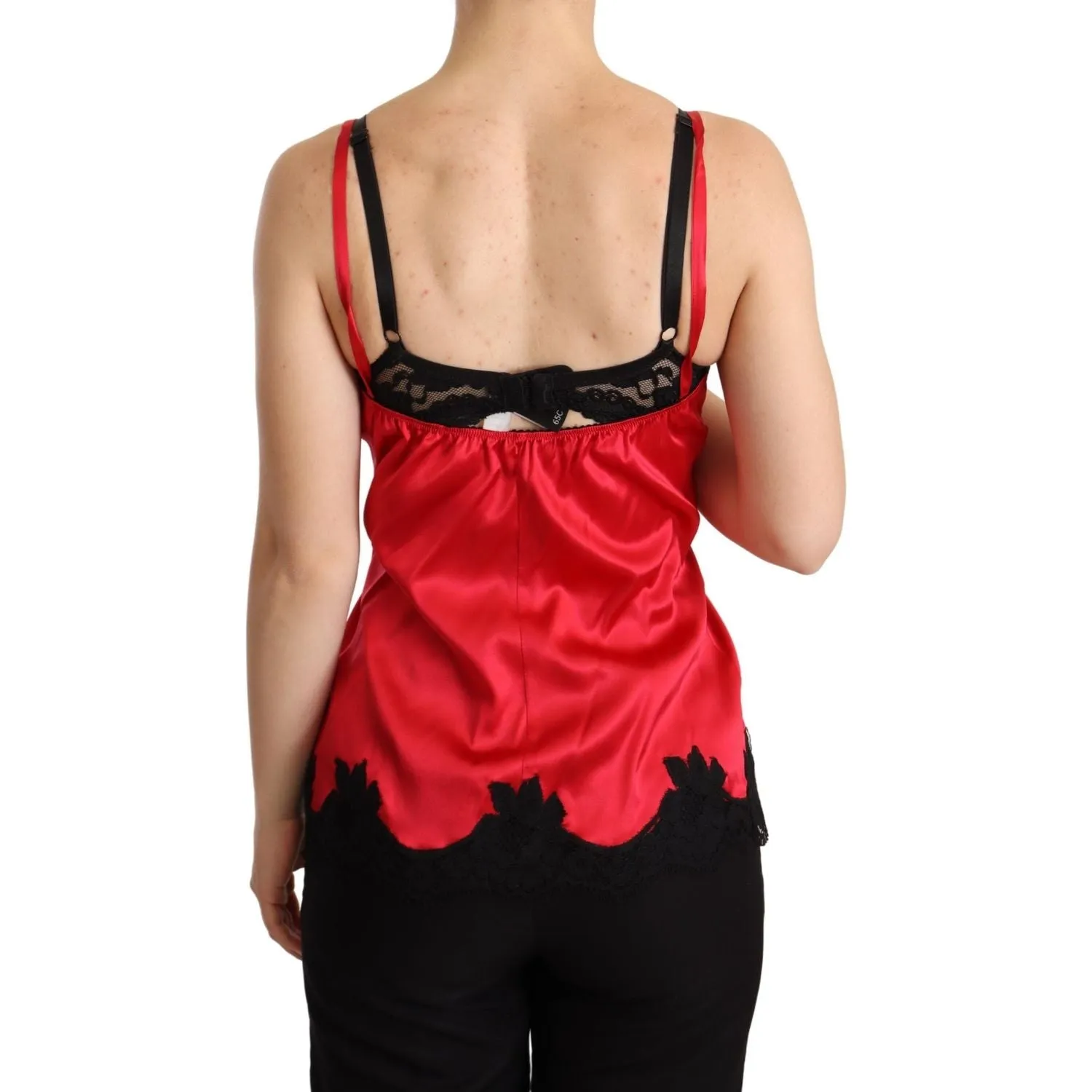 Dolce & Gabbana Enchanting Red Silk Blend Lace Camisole