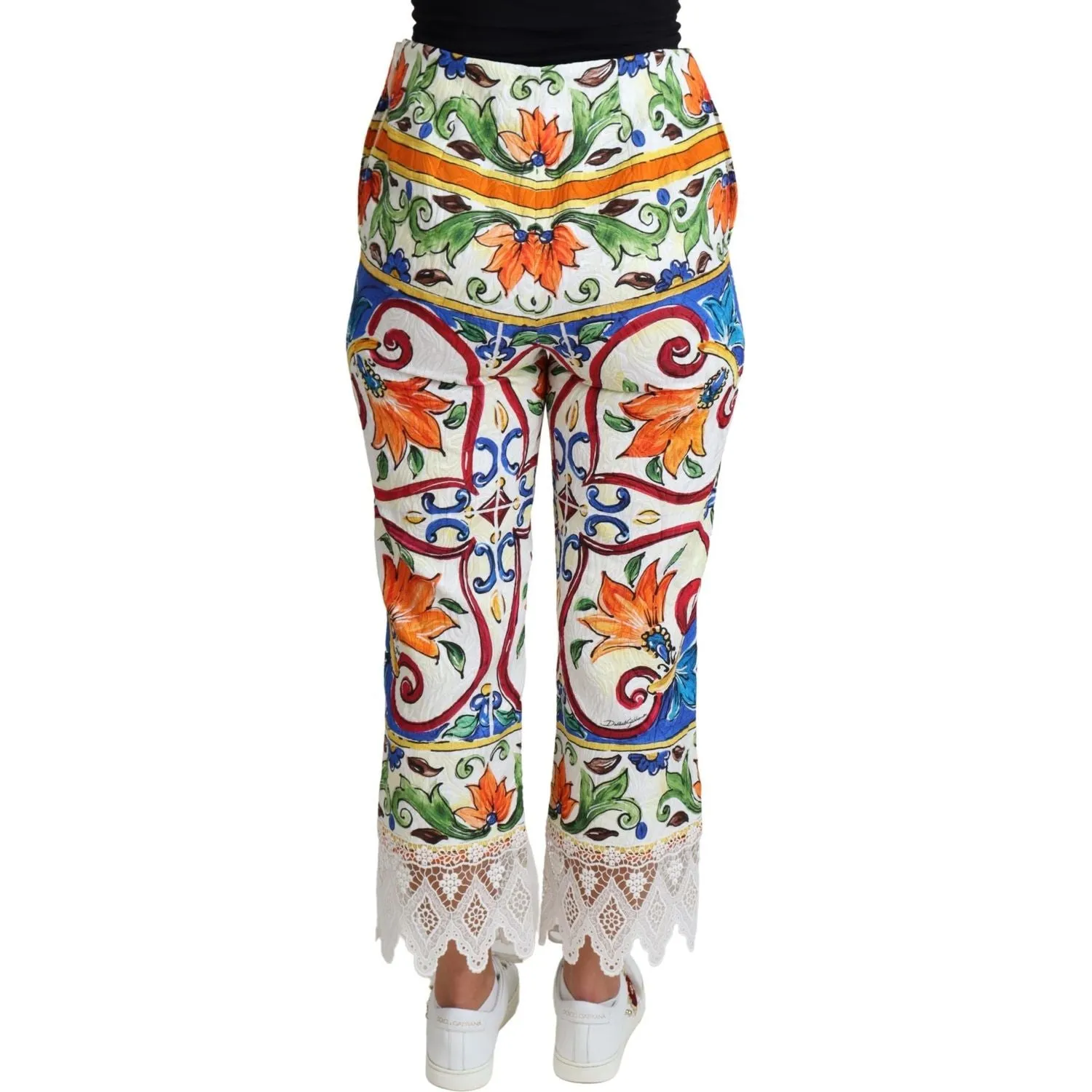 Dolce & Gabbana Majolica High Waist Cropped Trousers