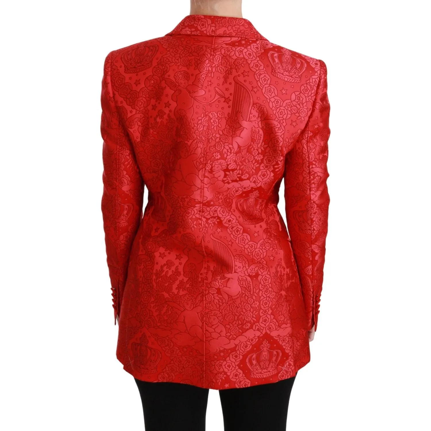 Dolce & Gabbana Red Floral Angel Pattern Blazer