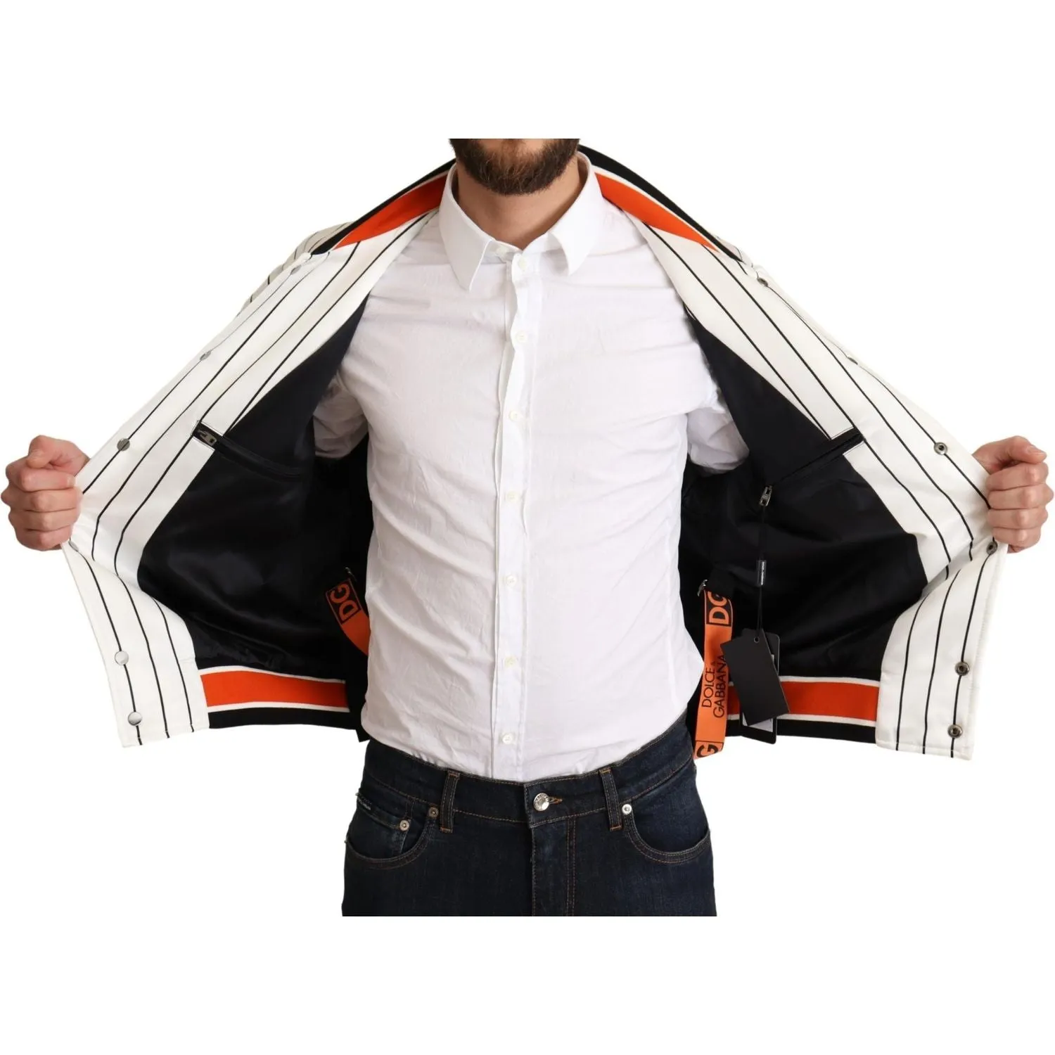 Dolce & Gabbana Regal Lion Bomber Jacket in White