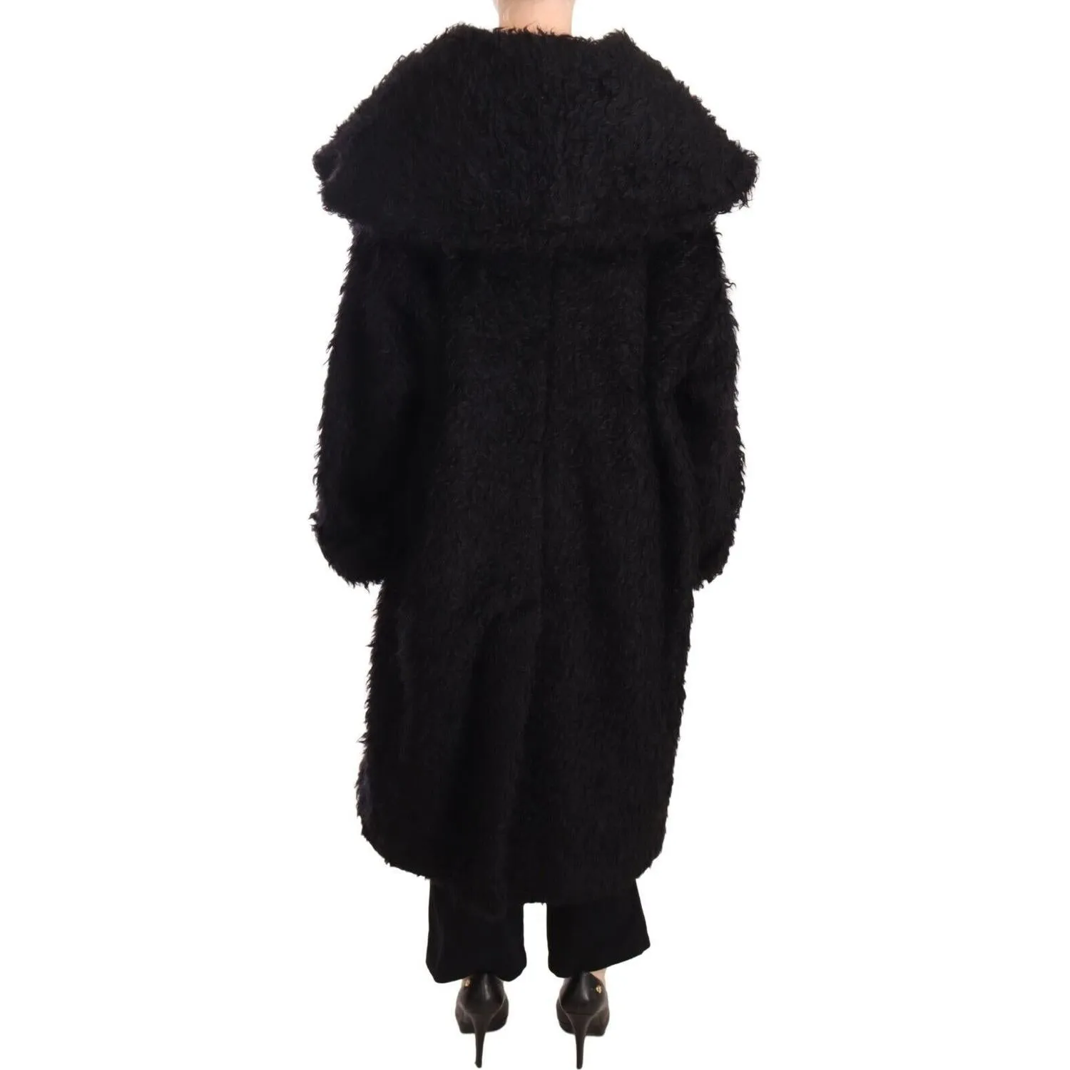 Dolce & Gabbana Sleek Runway Fur Cape Trench Jacket