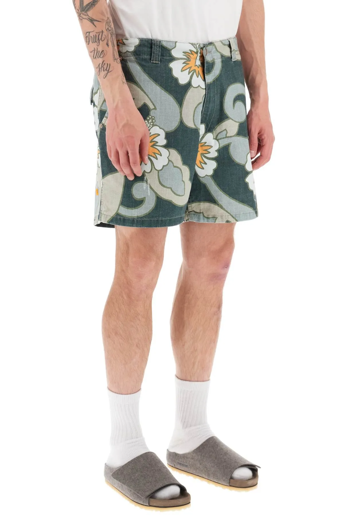 Erl floral print bermida shorts