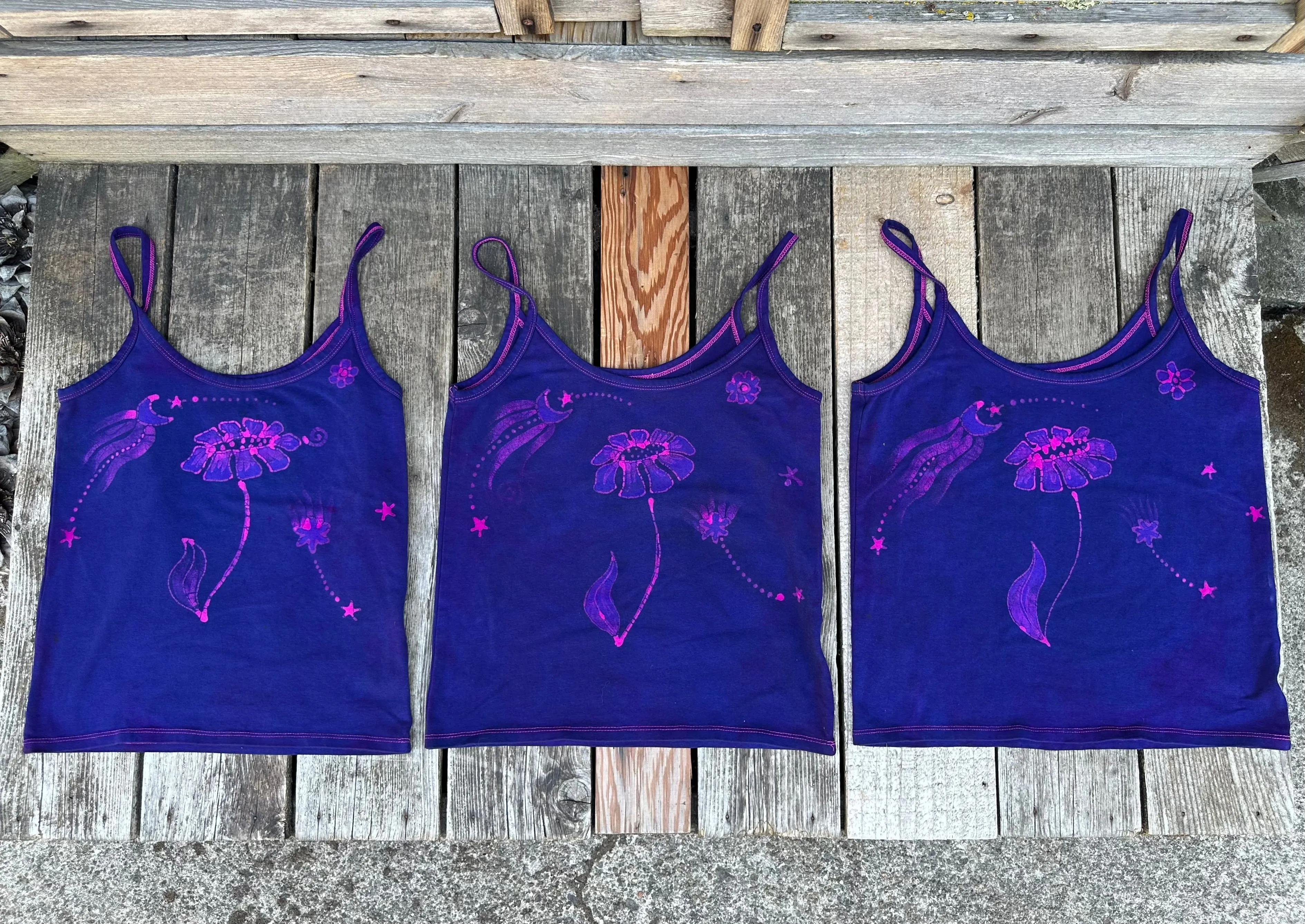 Flower Power Hand Painted Batikwalla Tank Top