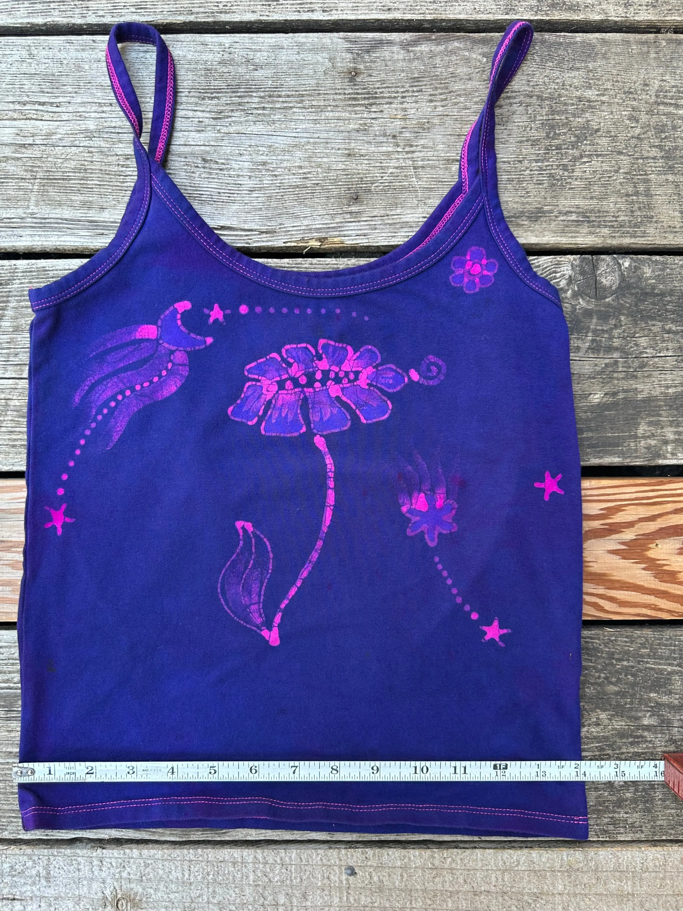 Flower Power Hand Painted Batikwalla Tank Top