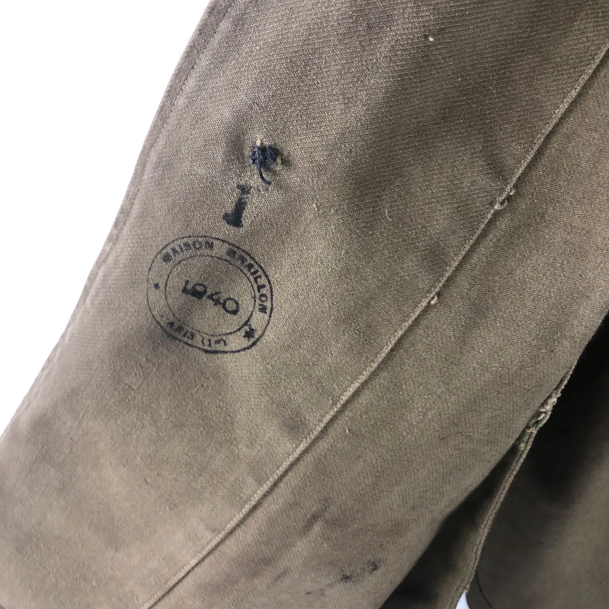 French m36 Military Chore Jacket Dated 1940 Vichy