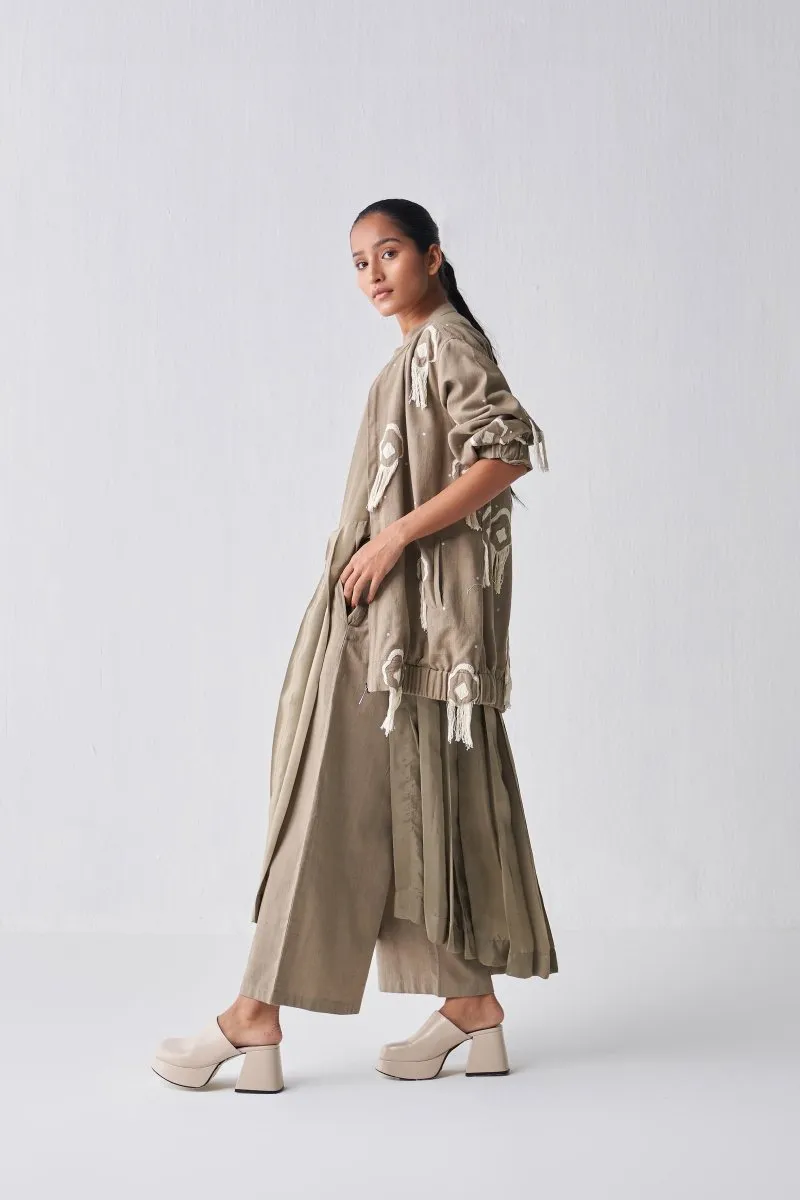 Fringe Bomber Jacket Co ord - Sage