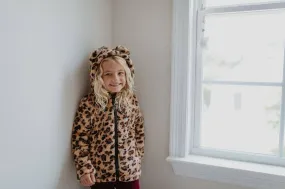 Fur Leopard Jacket with Ears