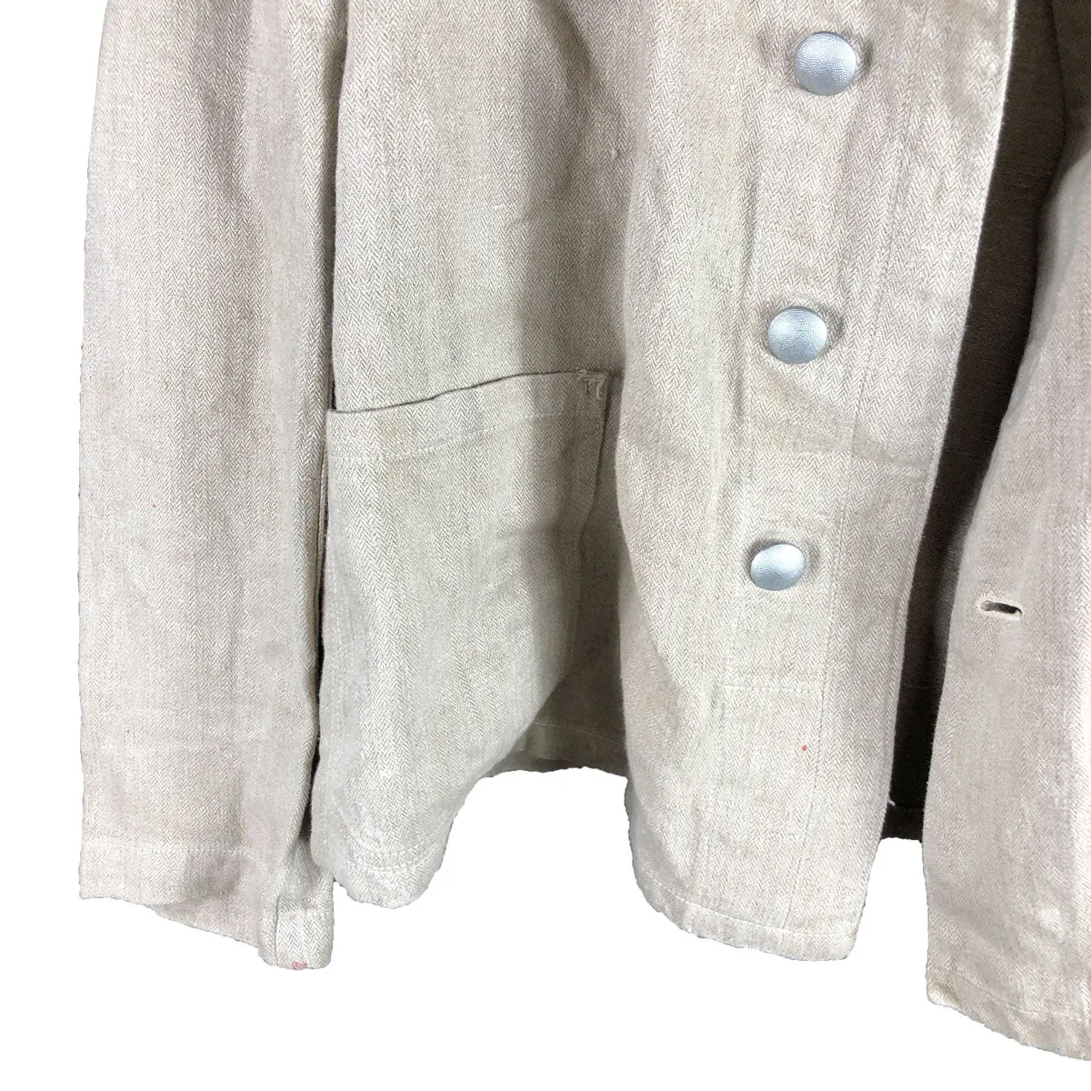 German Heer Linen Twill Trellis Work Jacket Dated 1943