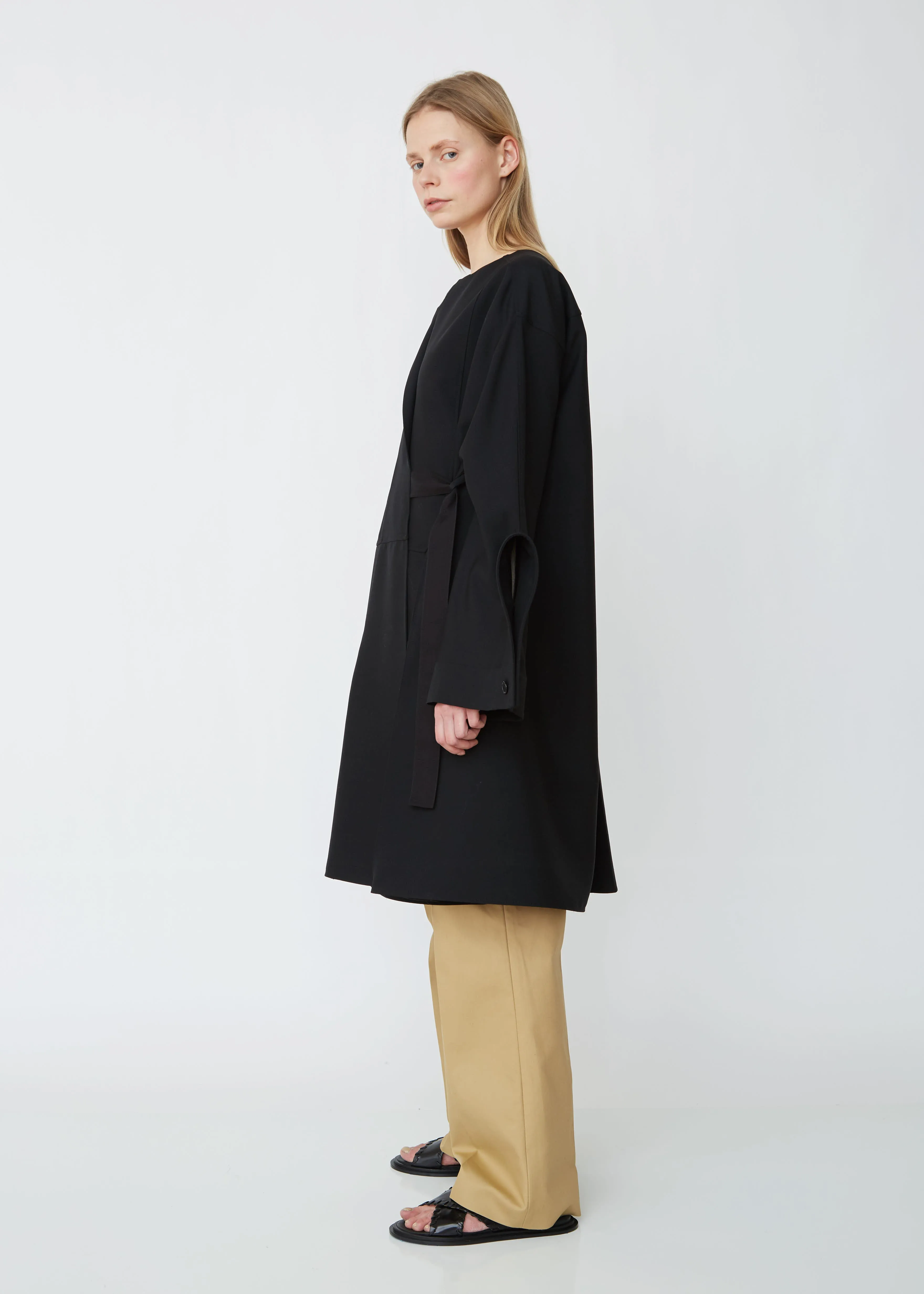 Grayson Structured Cuff Wool Coat