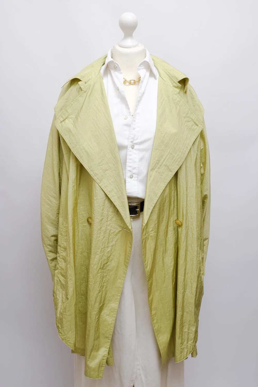 GREEN SUMMER CAPE TRENCH COAT