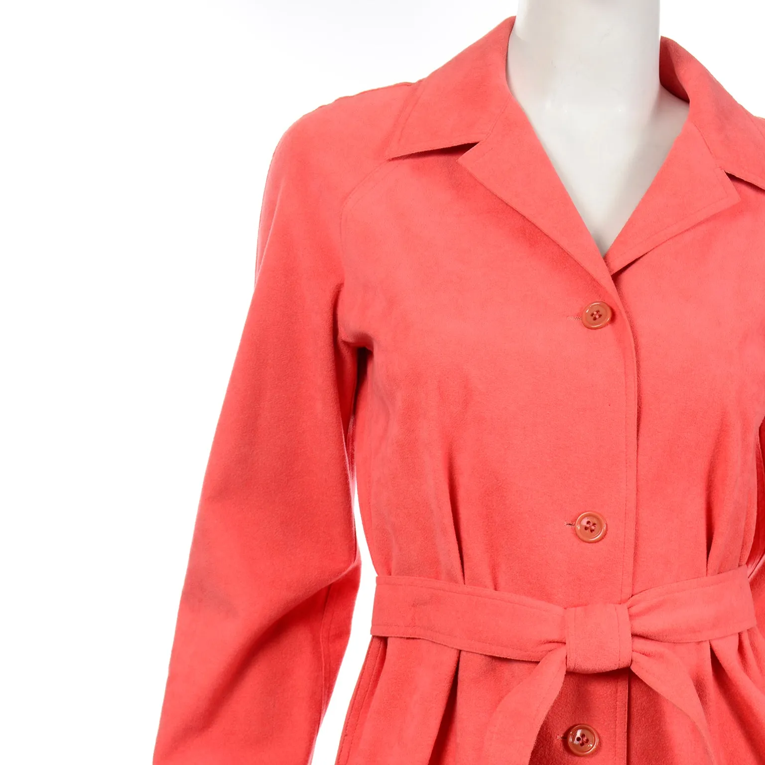 Halston Vintage 1970s Salmon Orange Ultrasuede Coat or Dress