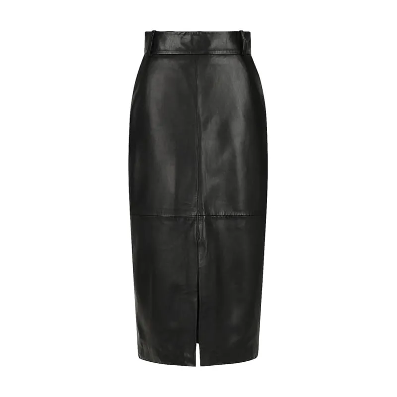 Harry Leather Skirt | Black