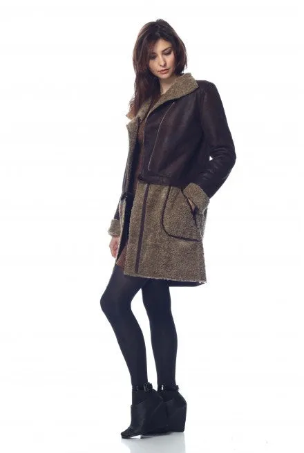 Hayden 6-Way Leather and Faux Shearling Jacket/Coat