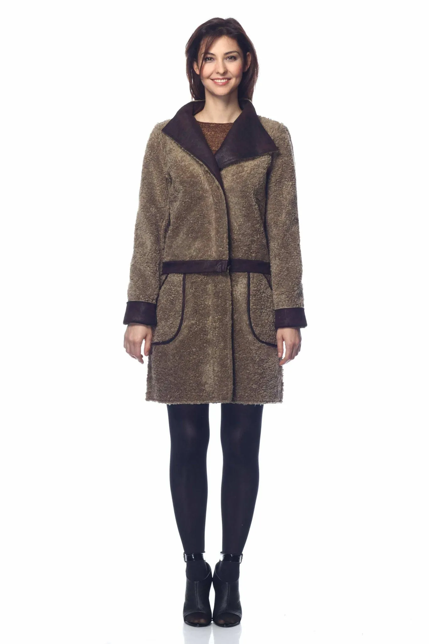 Hayden 6-Way Leather and Faux Shearling Jacket/Coat