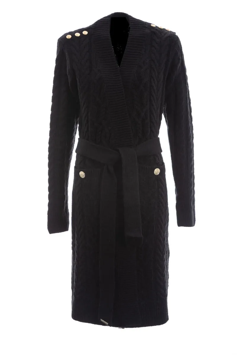 Holland Cooper Windsor Midi Cardigan in Black