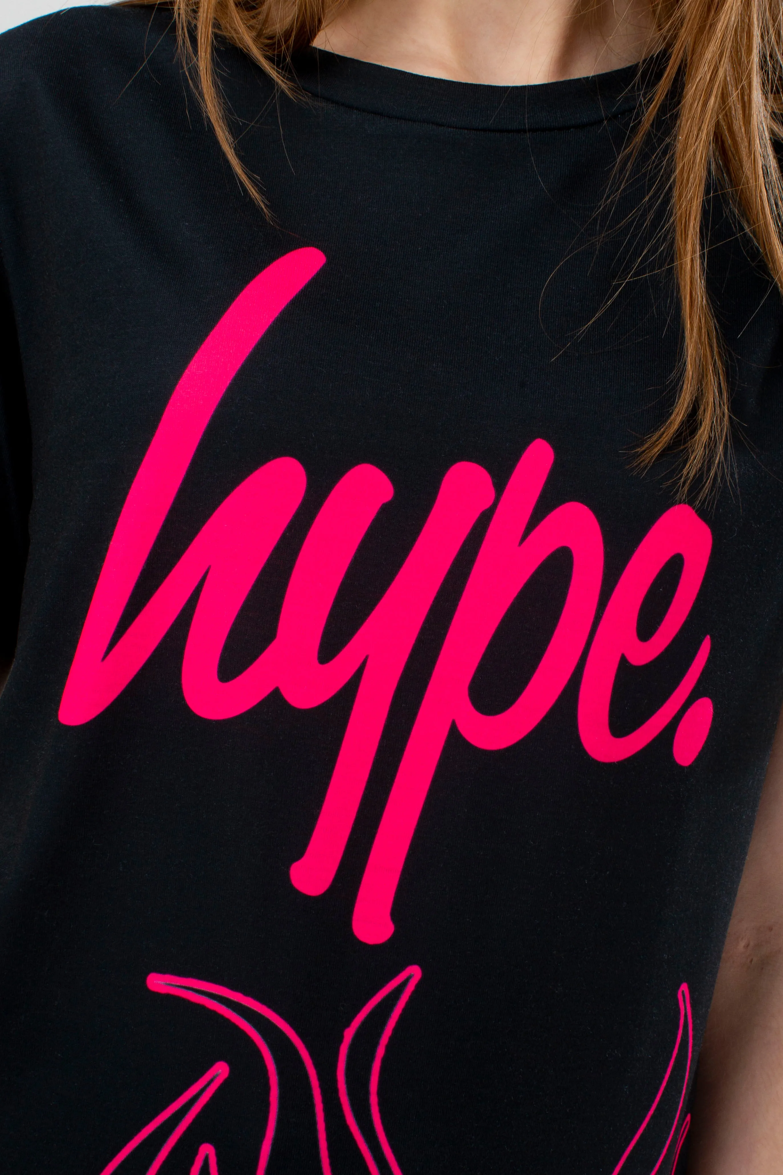 Hype Girls Black Groovey Script T-Shirt