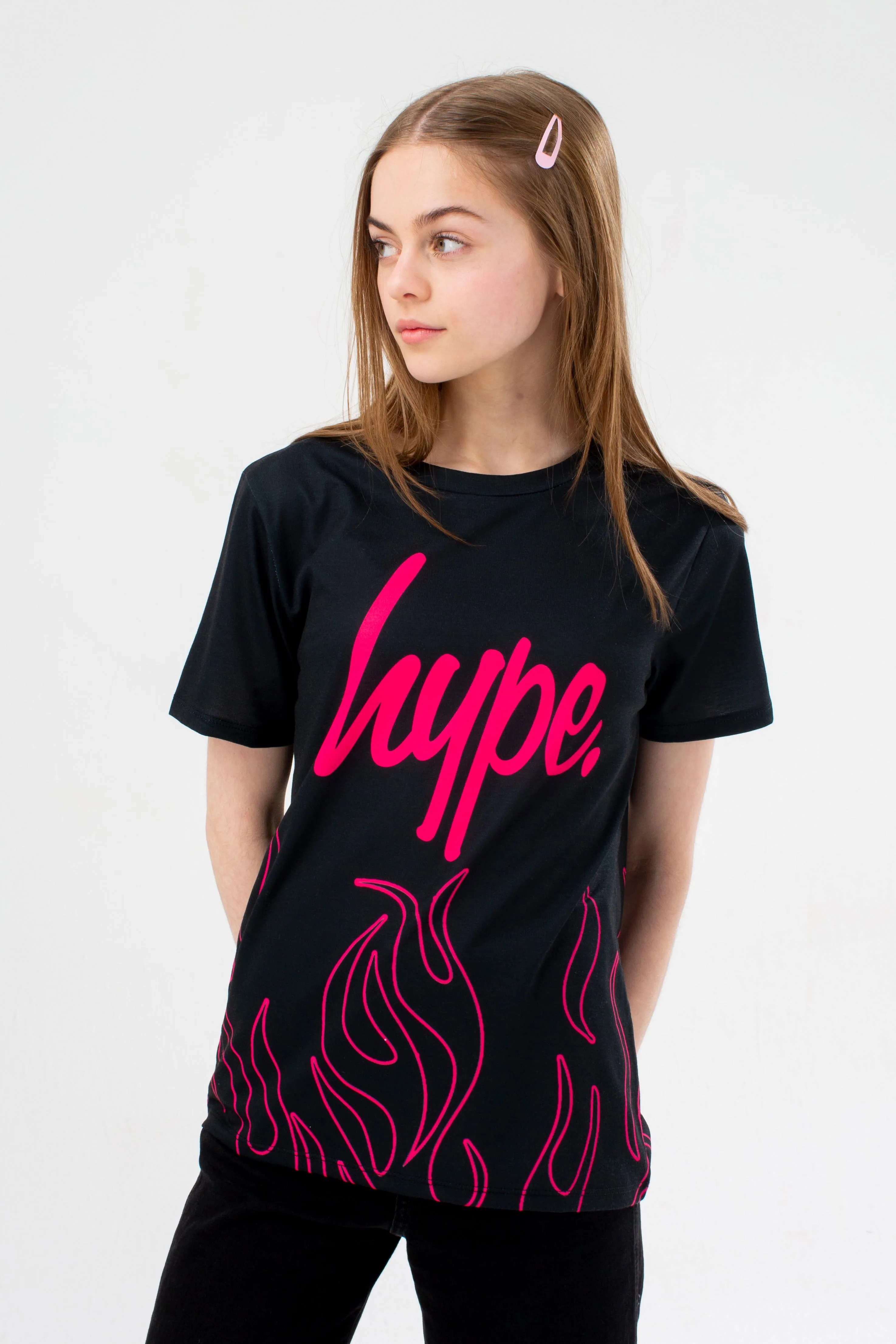 Hype Girls Black Groovey Script T-Shirt