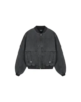 Inset Sleeve Bomber - Stained black