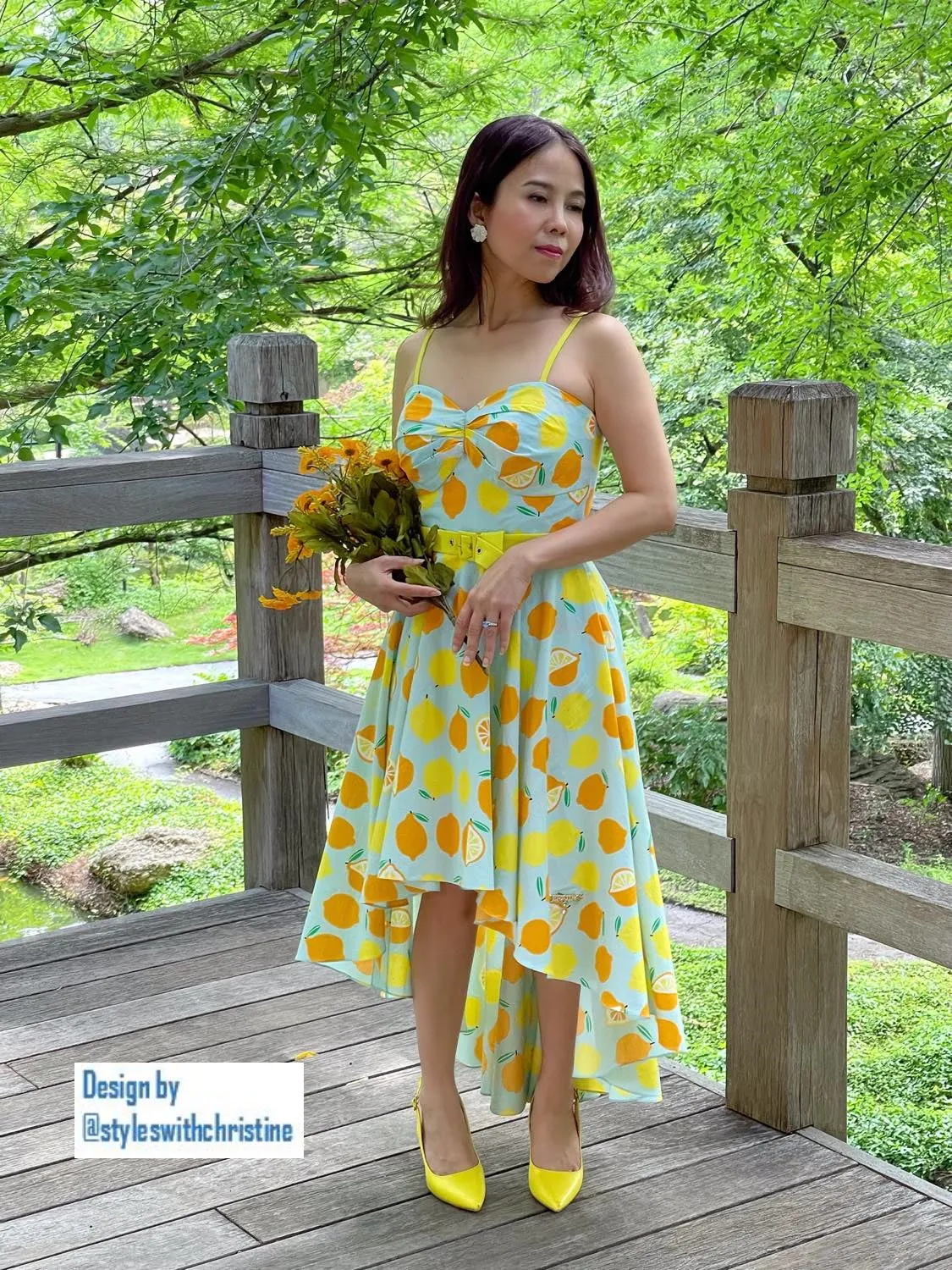 Juliet Dress in Lemon Print cotton size S