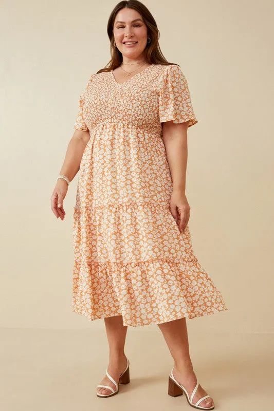 Kora Midi Dress (Apricot)