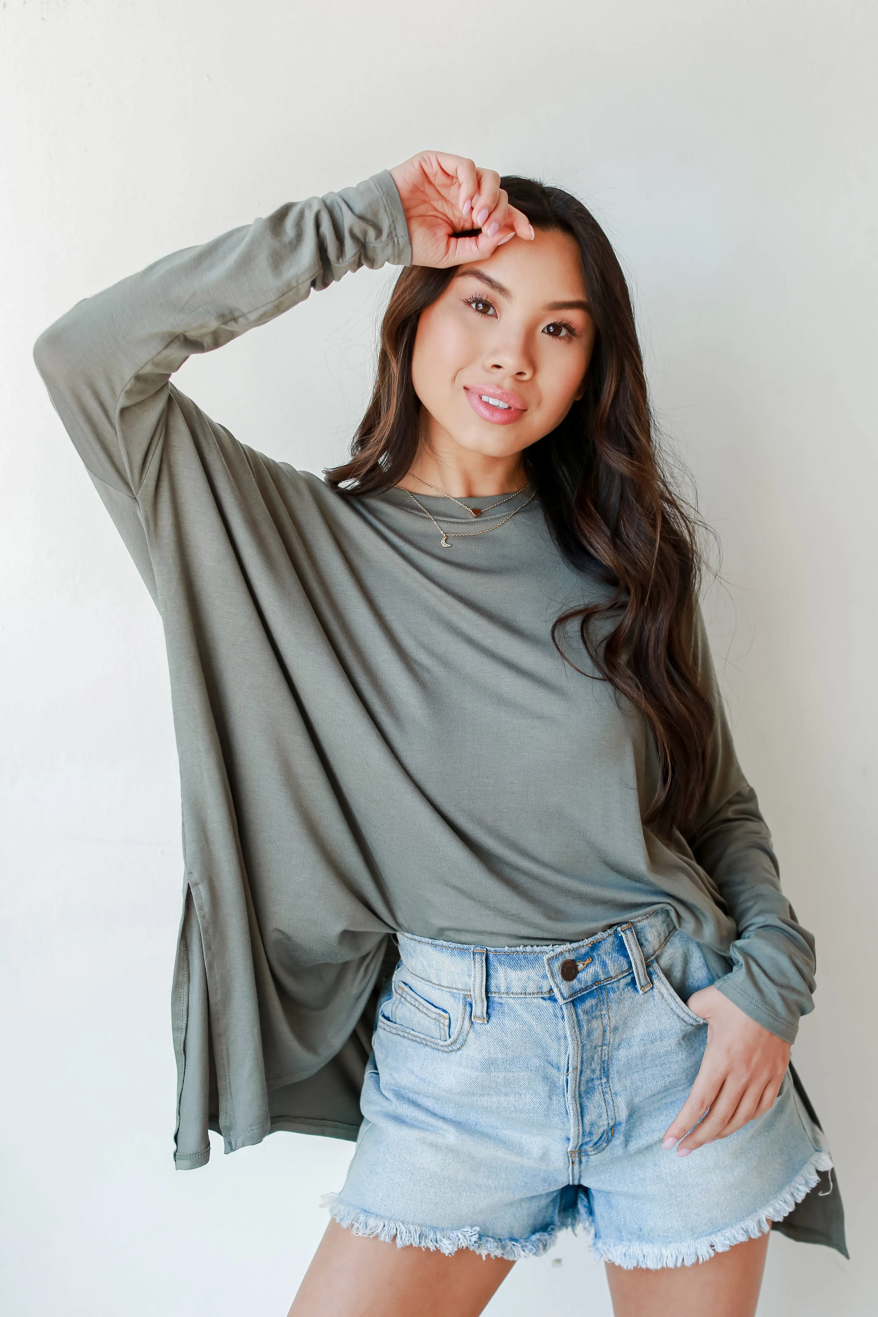 Laid Back Oversized Jersey Knit Top