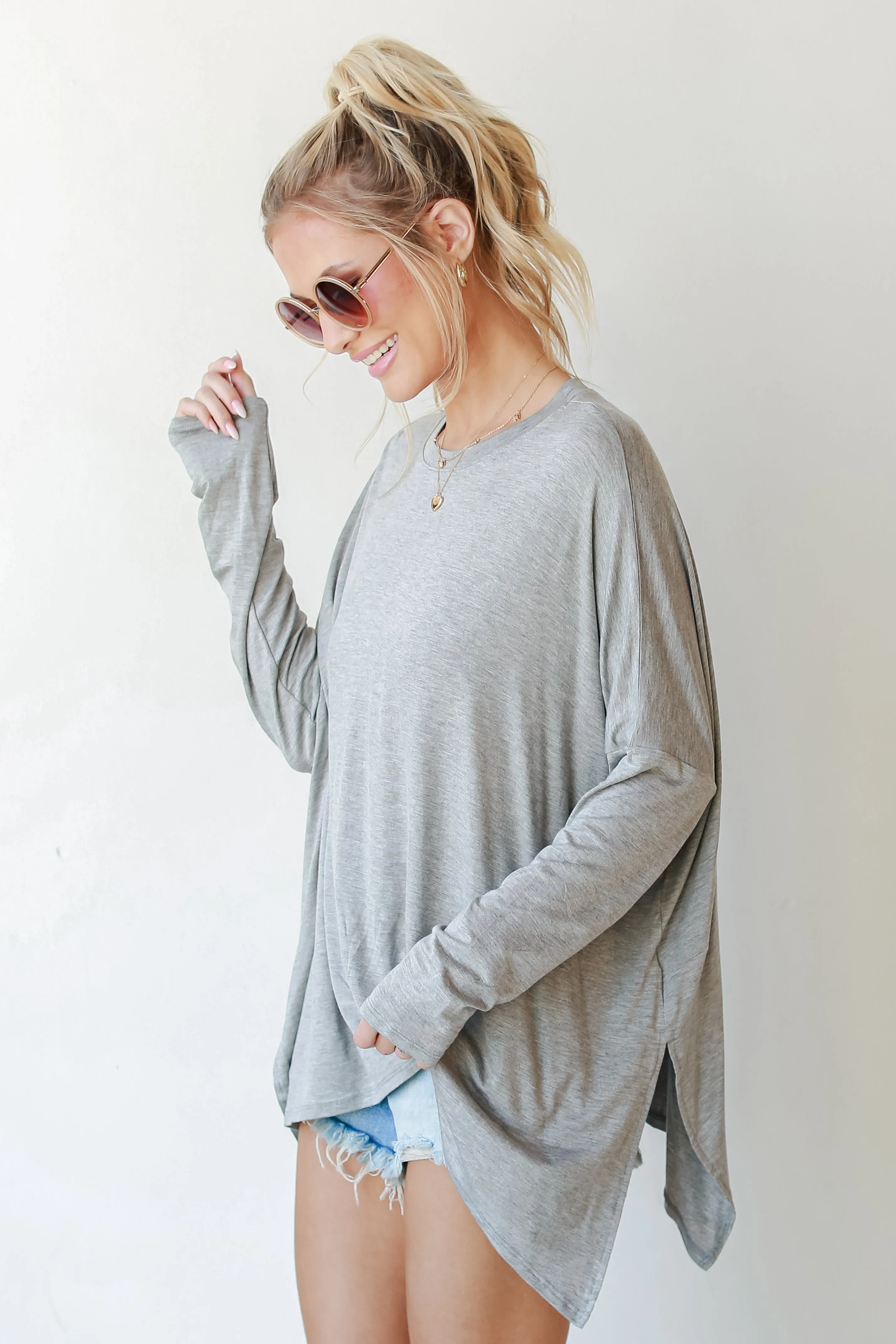 Laid Back Oversized Jersey Knit Top