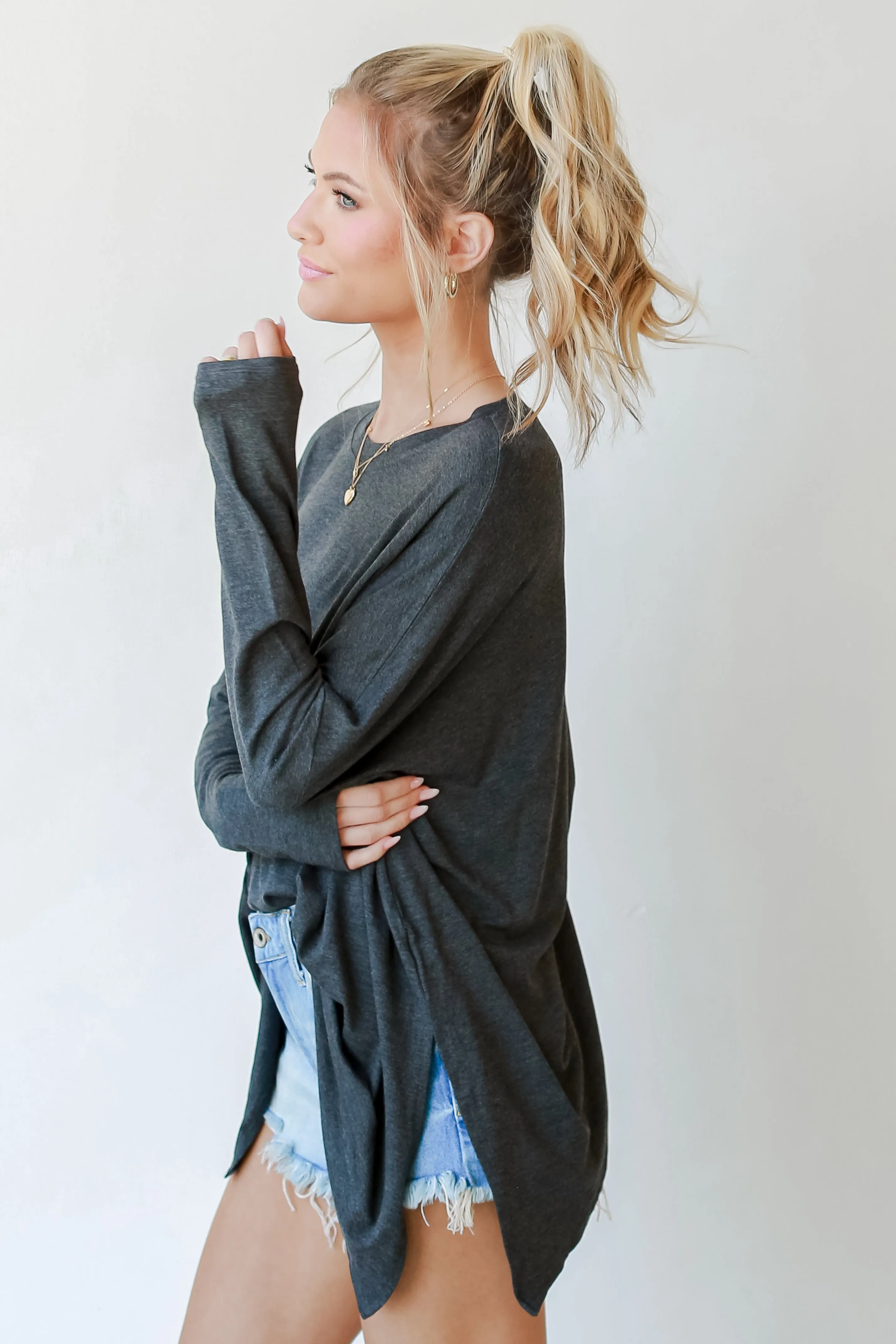 Laid Back Oversized Jersey Knit Top