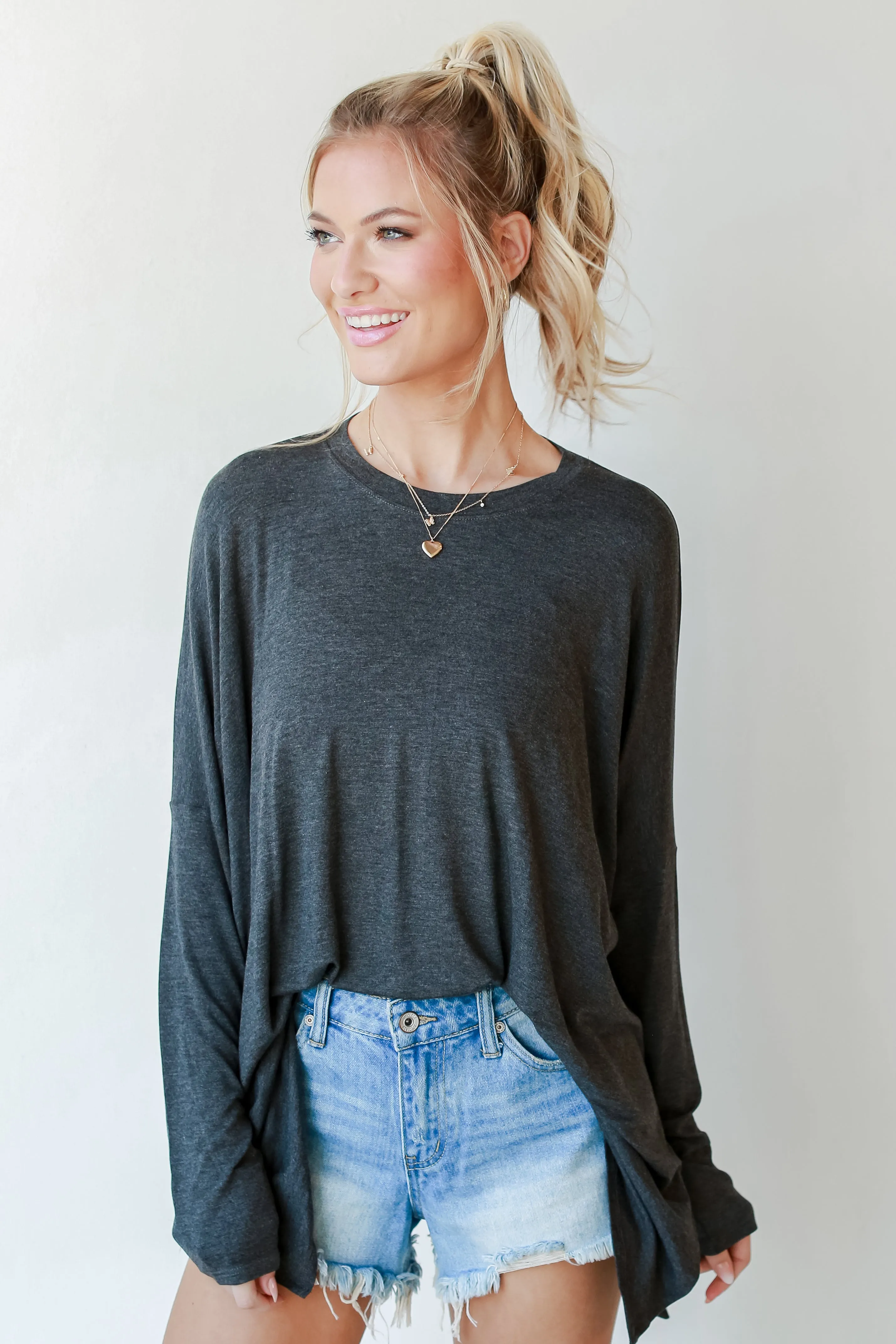 Laid Back Oversized Jersey Knit Top