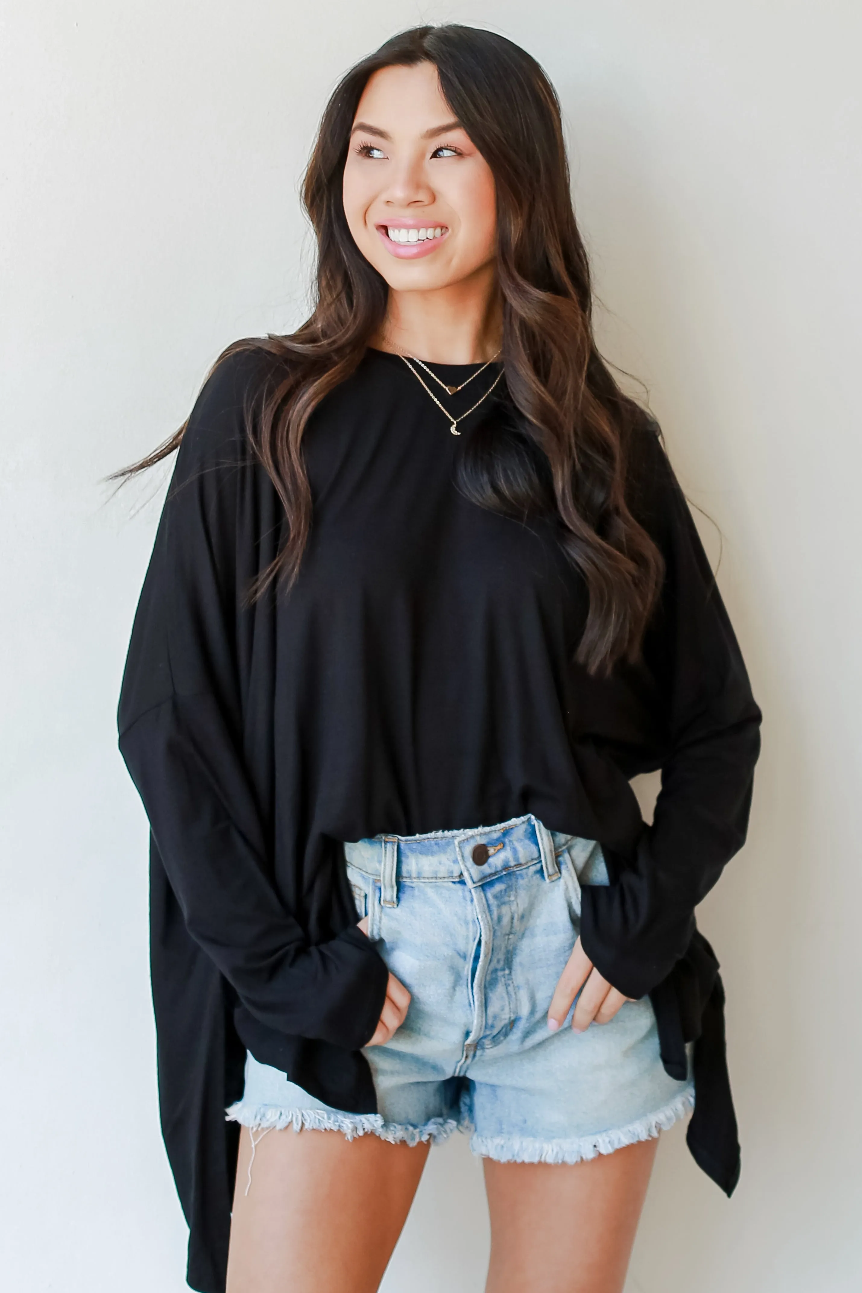 Laid Back Oversized Jersey Knit Top