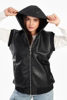 Leather Vest with Full Zipper