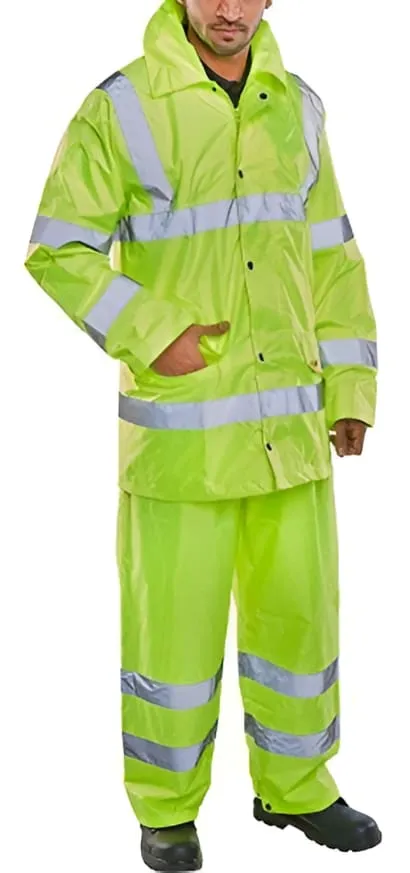 Lightweight Hi Vis Waterproof Suit (Jacket & Trousers) Beeswift- Ts8