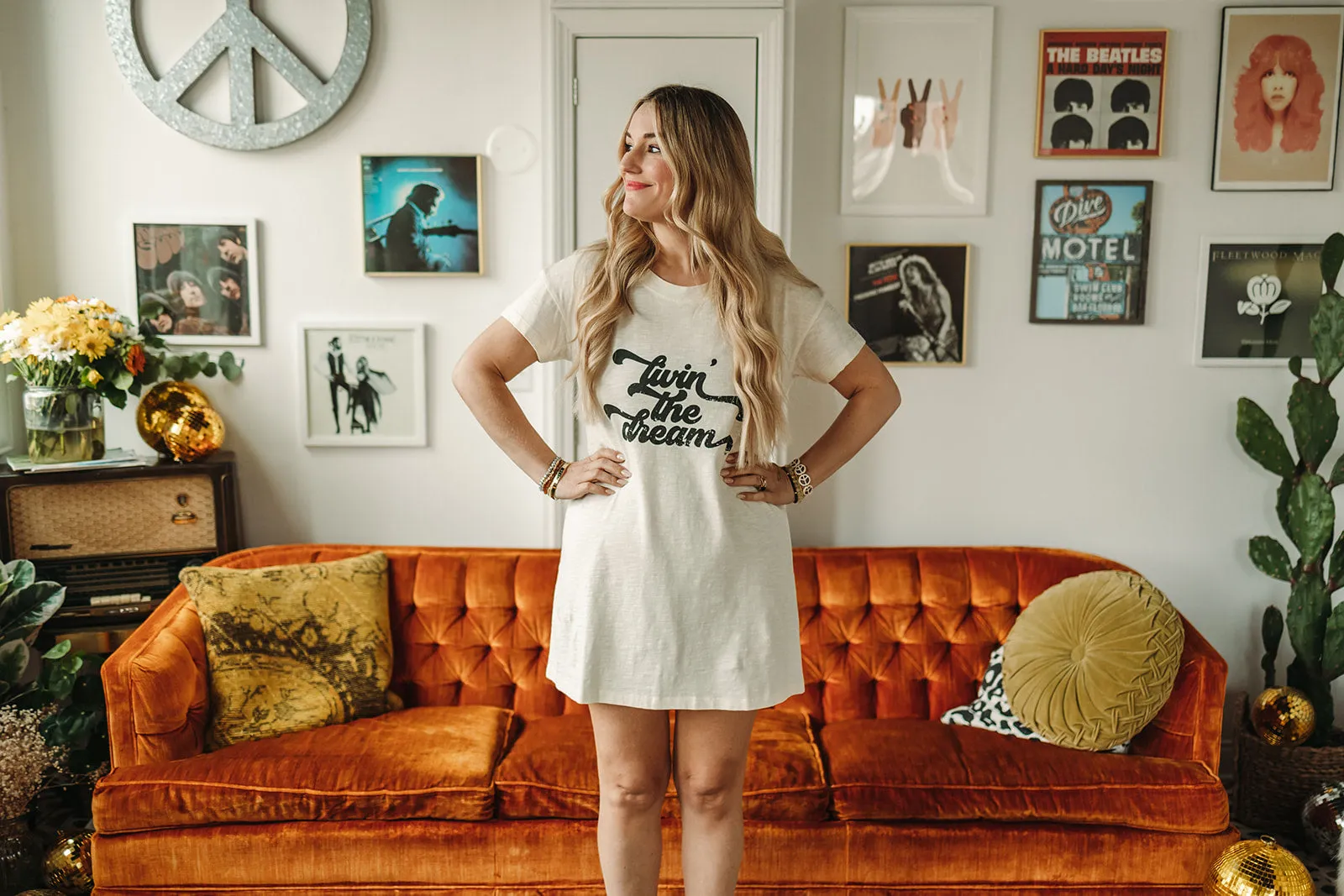 livin' the dream t-shirt dress