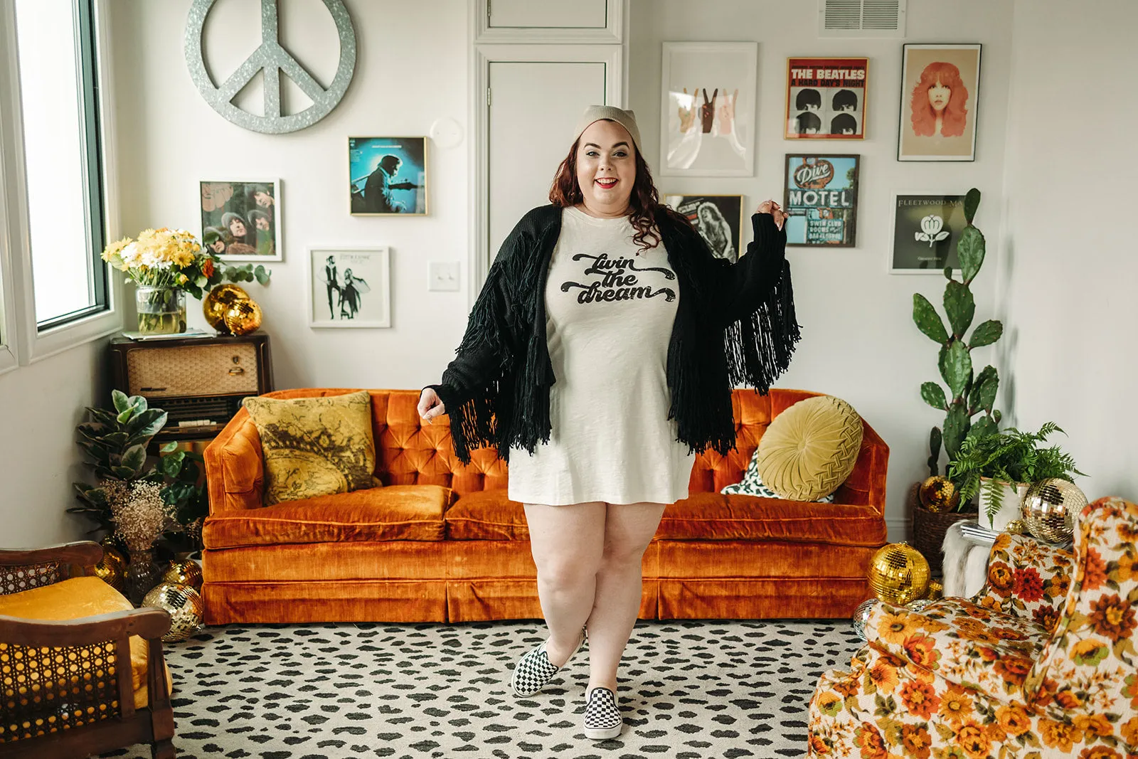 livin' the dream t-shirt dress