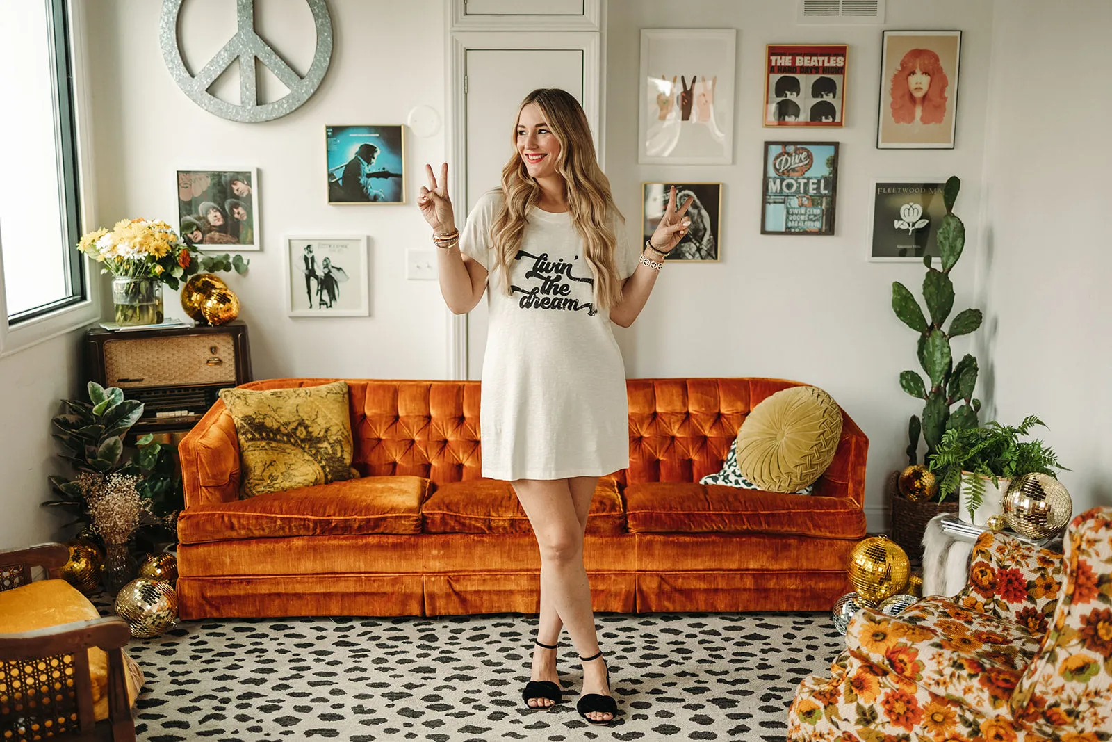 livin' the dream t-shirt dress