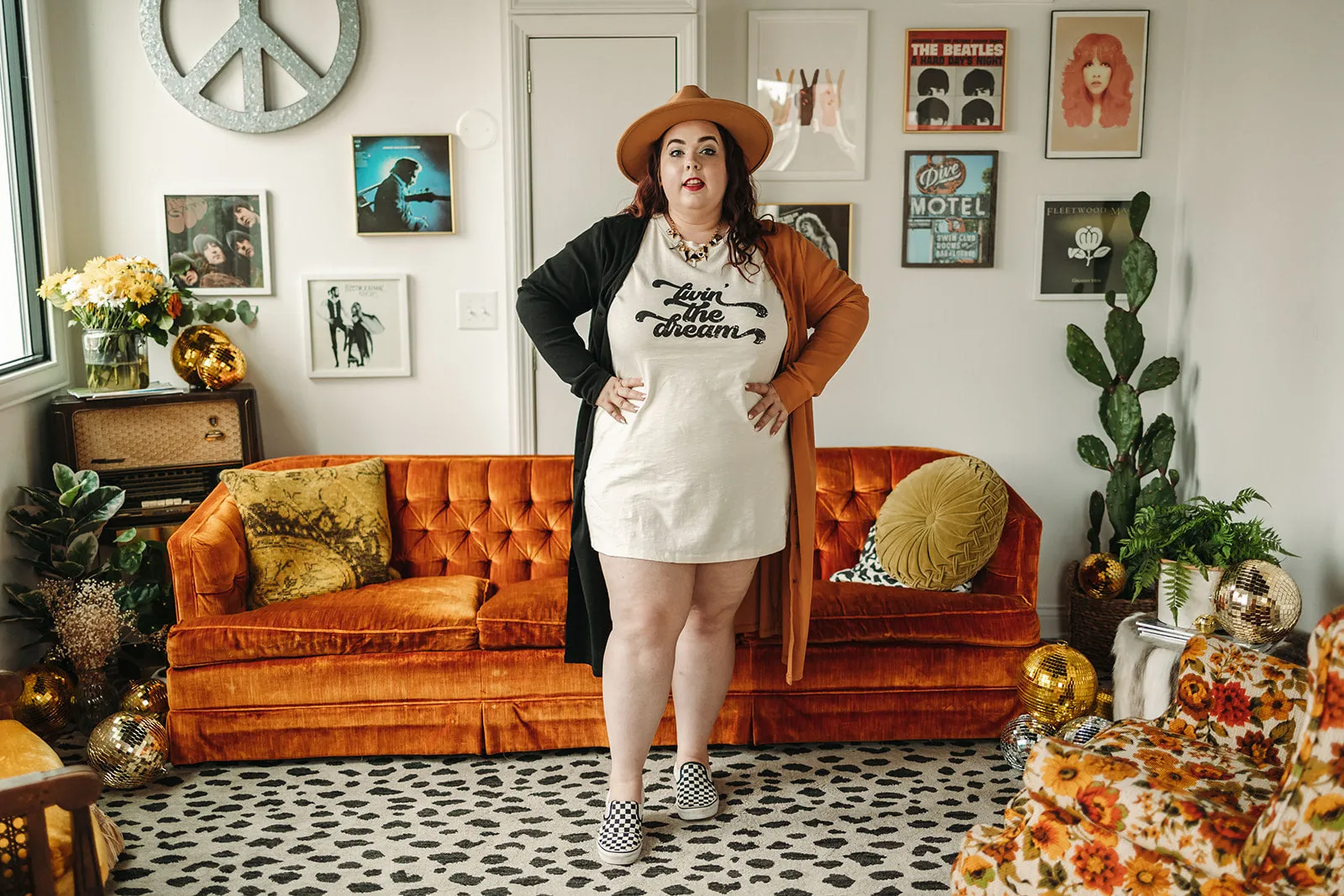 livin' the dream t-shirt dress