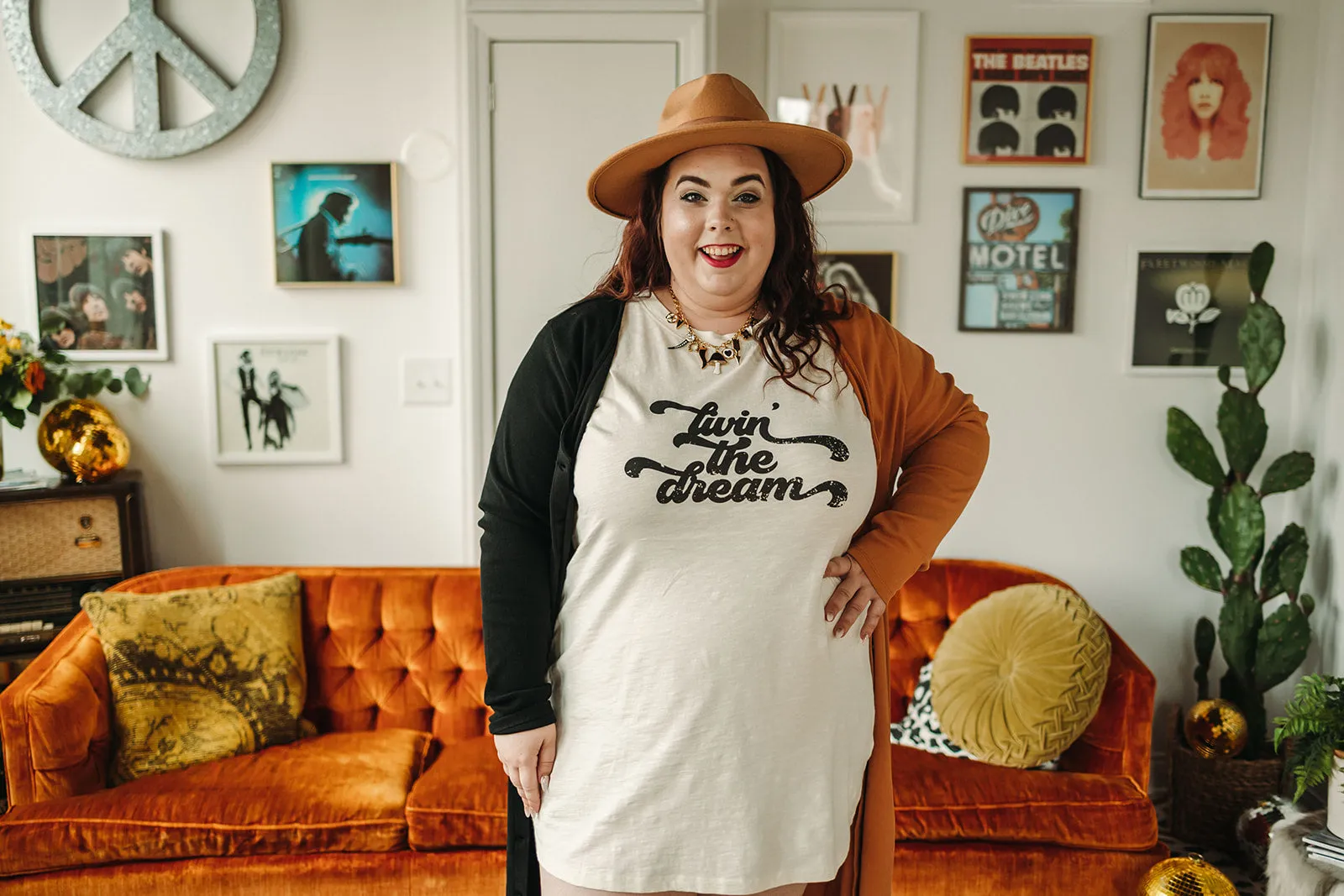 livin' the dream t-shirt dress