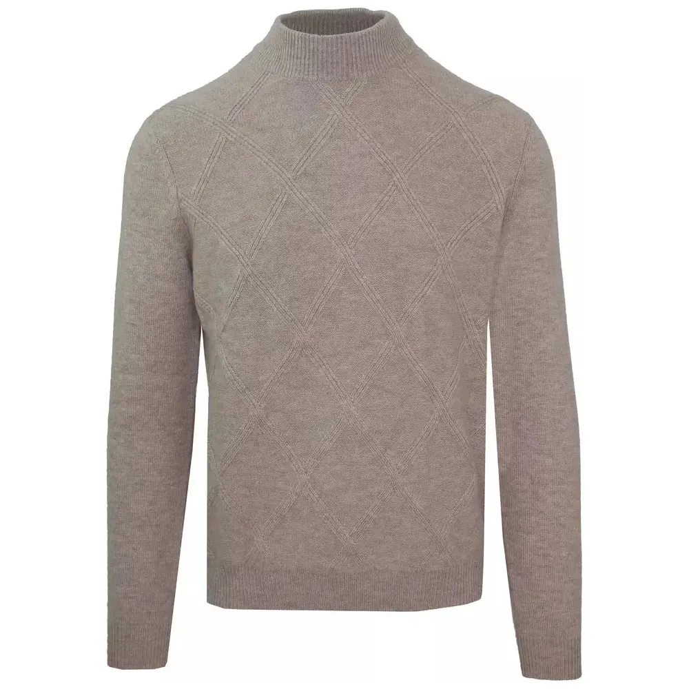 Malo Diamond Stitch Wool Cashmere Turtleneck