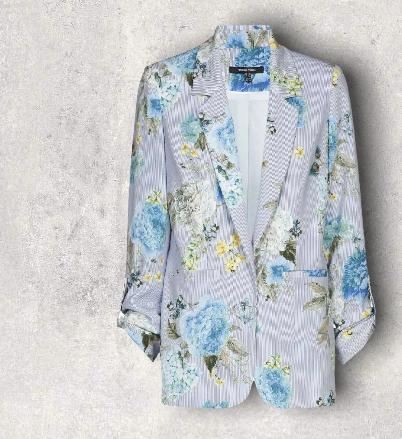 Marie Mero Blue Floral Illusion Jacket Blazer UK 10 US 6 IT 42 BNWT RRP £205.00