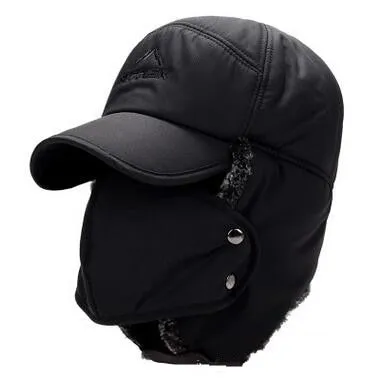 Men's Ear Protection Face Bomber Hats Thicker Plus Velvet Warm Woman Winter Hat Resist The Snow Male Bone Cap Ski Hat