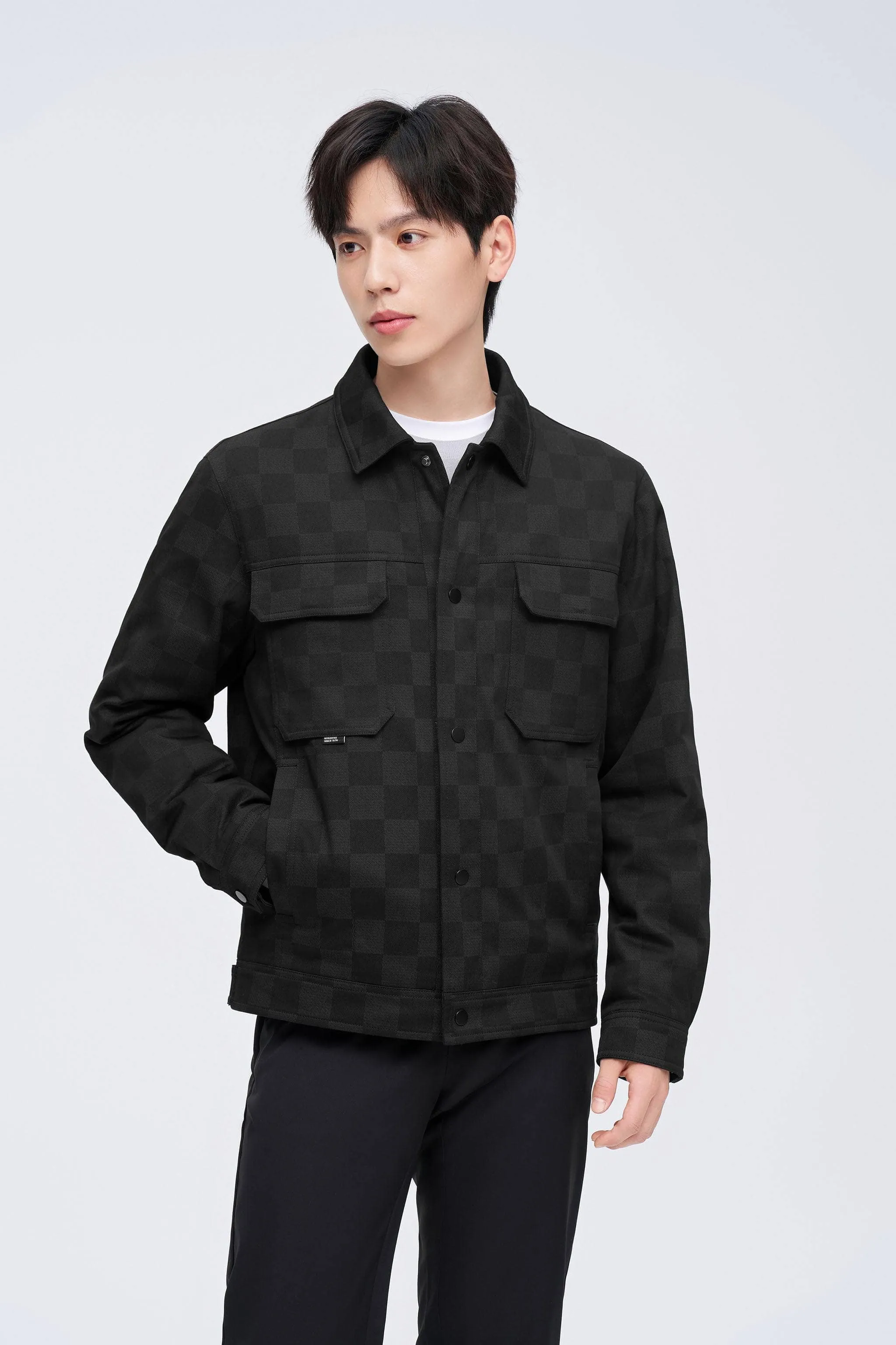 Men's Jacquard Fabric Down Shacket