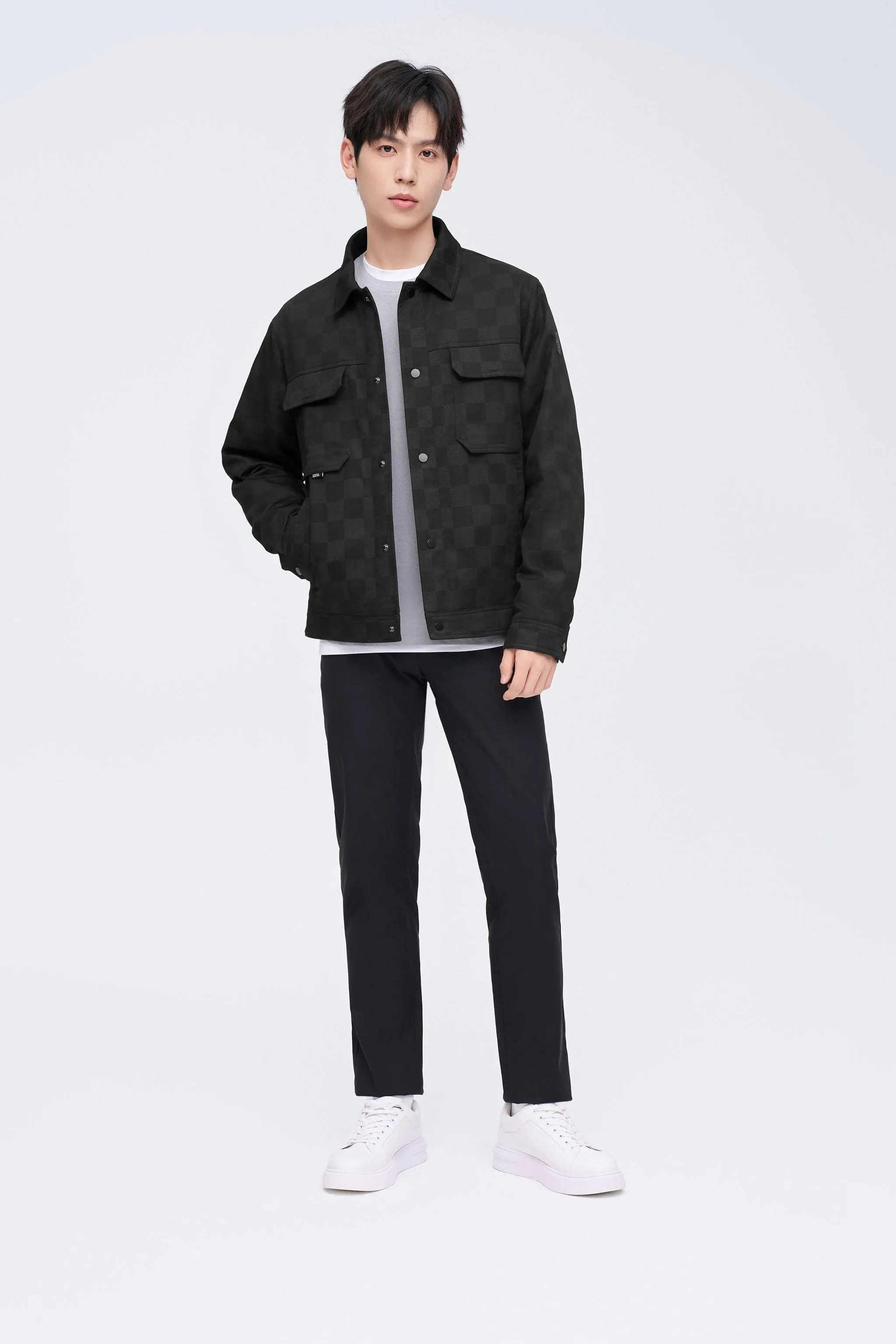 Men's Jacquard Fabric Down Shacket