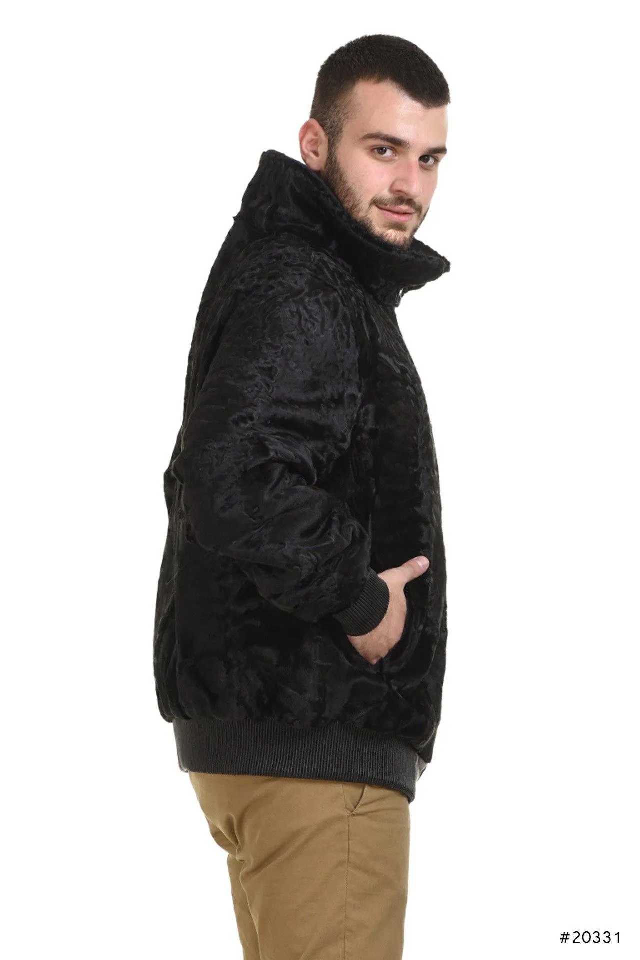 Men's persian lamb sportive jacket