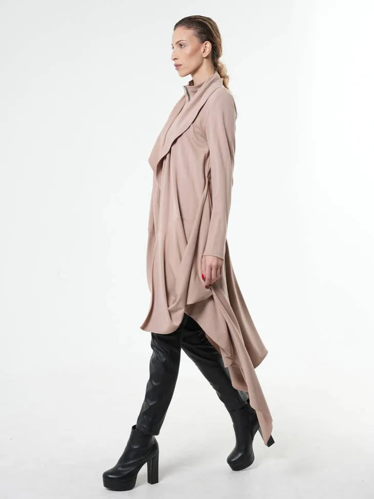 Metamorphoza Taupe Draped Cardigan