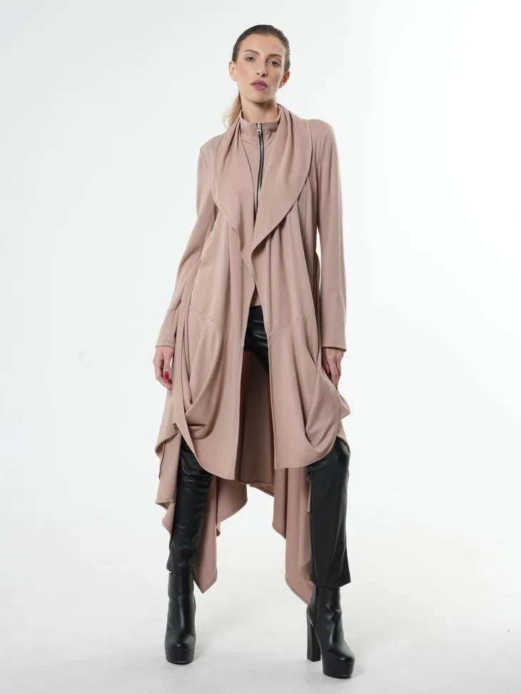 Metamorphoza Taupe Draped Cardigan