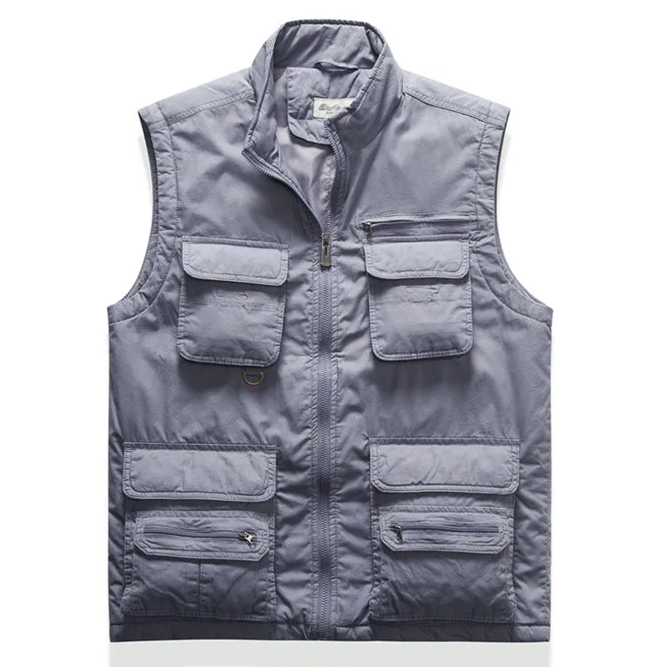 Multi-pocket Fishing Plus Cotton Men's Vest