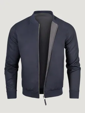 Navy   Charcoal Reversible Bomber Jacket