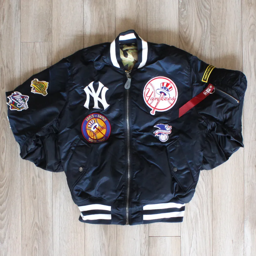 New Era Cap X Alpha Industries Collab MA-1M NEW YORK YANKEES Nylon Bomber Jacket (Navy Camo)