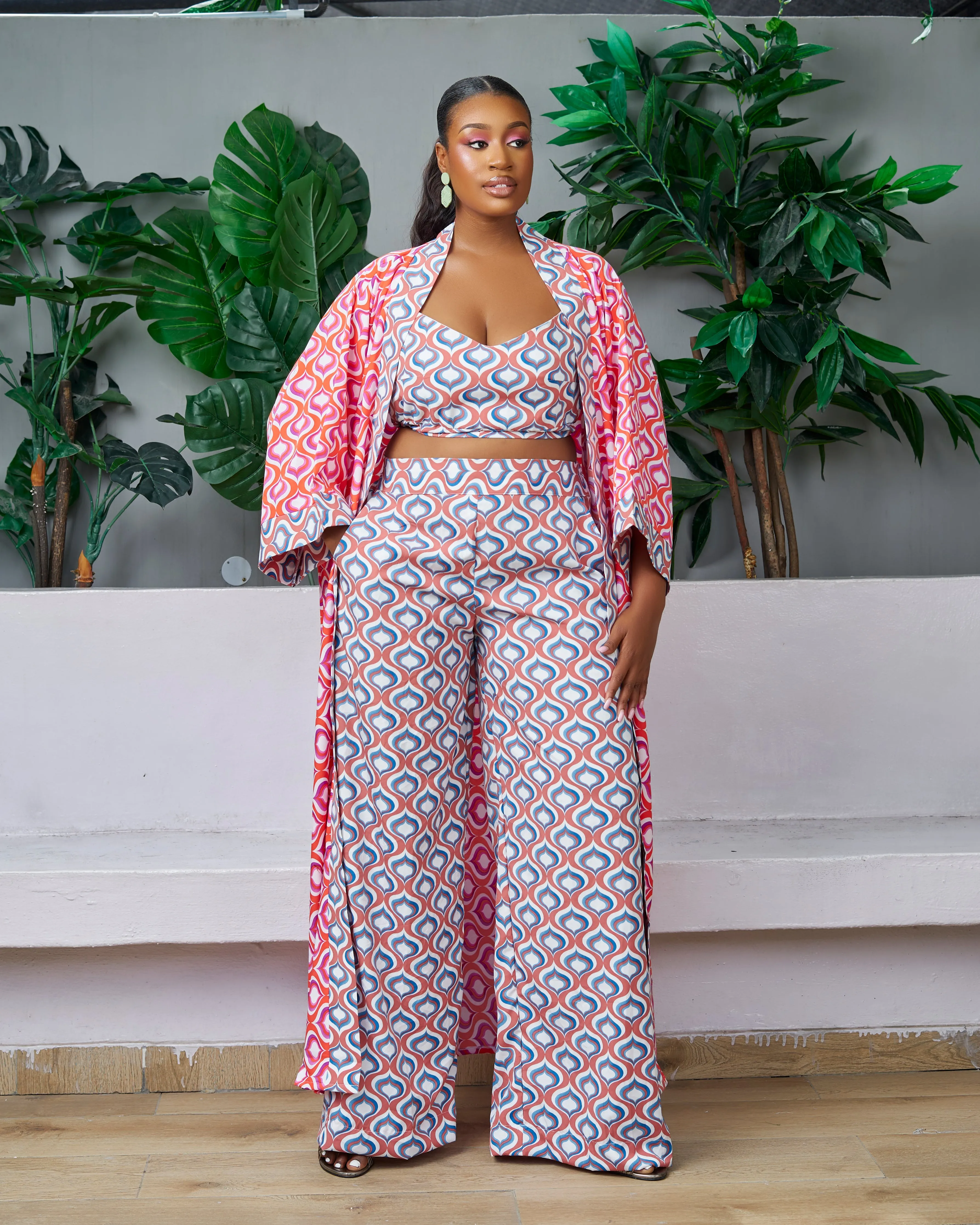 New in African Inspired Crepe Pallazo Pants (Matching Kimono Sold separately) -Kara